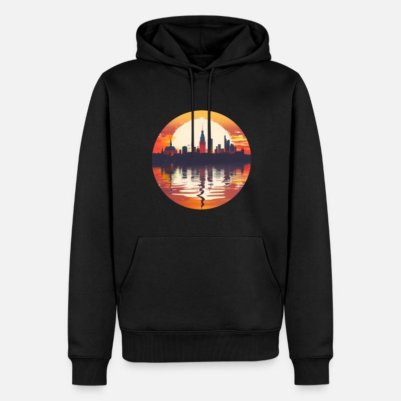 Gieben Skyline - Männer Premium Bio Hoodie - Schwarz