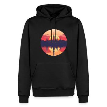 Salzgitter Skyline - Männer Premium Bio Hoodie - Schwarz - Vorne - Nico (187cm)