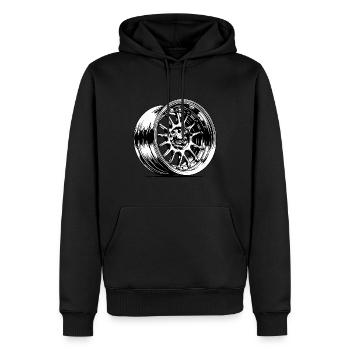 Jante de voiture en aluminium élégante et sportive - Sweat à capuche Premium bio Homme - noir - Devant - Nico (187cm)
