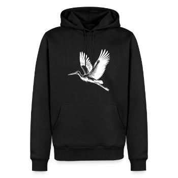 Hübscher fliegender Storchen Vogel - Männer Premium Bio Hoodie - Schwarz - Vorne - Nico (187cm)