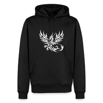 Élégant Dragon de tatouage tribal avec des ailes - Sweat à capuche Premium bio Homme - noir - Devant - Nico (187cm)