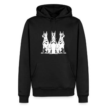Three watchful Dobermans dogs - Men’s Premium Organic Hoodie - black - Front - Nico (187cm)