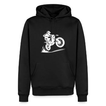 Machine tout-terrain dans le saut Hobby Enduro Motorsport - Sweat à capuche Premium bio Homme - noir - Devant - Nico (187cm)
