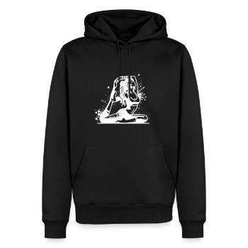 Yoga Schülerin in tiefer Konzentration Übung - Männer Premium Bio Hoodie - Schwarz - Vorne - Nico (187cm)