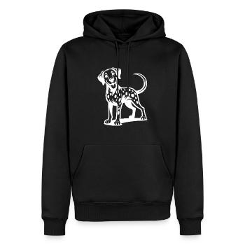 Chien dalmatien câlin Drôle d’ami à quatre pattes - Sweat à capuche Premium bio Homme - noir - Devant - Nico (187cm)