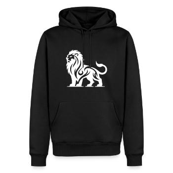 Tribal Tattoo Löwe mit wilder Mähne - Männer Premium Bio Hoodie - Schwarz - Vorne - Nico (187cm)