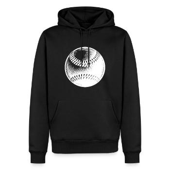 Vintager Baseball für Spieler und Trainer - Männer Premium Bio Hoodie - Schwarz - Vorne - Nico (187cm)
