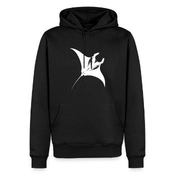 Eleganter riesiger Mantarochen im Unterwasser Flug - Männer Premium Bio Hoodie - Schwarz - Vorne - Nico (187cm)
