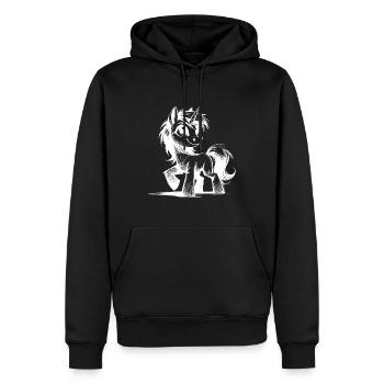 Croquis au crayon magique de licorne magique - Sweat à capuche Premium bio Homme - noir - Devant - Nico (187cm)