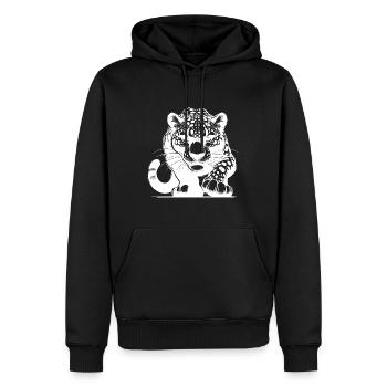 Chasse élégante au léopard sauvage - Sweat à capuche Premium bio Homme - noir - Devant - Nico (187cm)