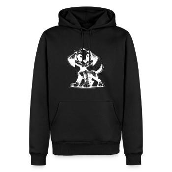 Enfants Chien Petit Chiot Croquis Crayon - Sweat à capuche Premium bio Homme - noir - Devant - Nico (187cm)