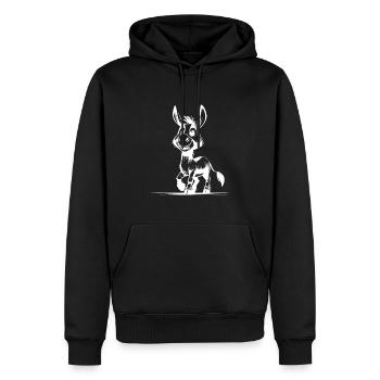 Children's Sketch Donkey Pencil Drawing - Men’s Premium Organic Hoodie - black - Front - Nico (187cm)