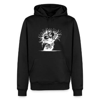 Lustiger schräger verrückter Vogel - Männer Premium Bio Hoodie - Schwarz - Vorne - Nico (187cm)