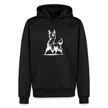 Kinder Lama Bleistift Skizze Style - Männer Premium Bio Hoodie - Schwarz - Vorne - Nico (187cm)