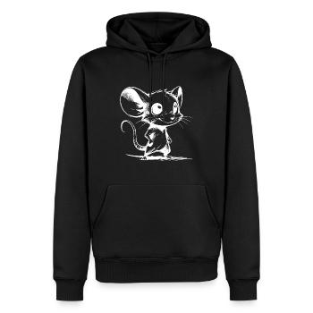 Baby Kinder Maus Cartoon Bleistiftskizze Style - Männer Premium Bio Hoodie - Schwarz - Vorne - Nico (187cm)
