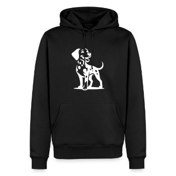 Petit chien dalmatien beau portrait de chien - Sweat à capuche Premium bio Homme - noir - Devant - Nico (187cm)