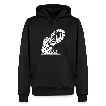 Hiking boots with nature profile for hikers - Men’s Premium Organic Hoodie - black - Front - Nico (187cm)