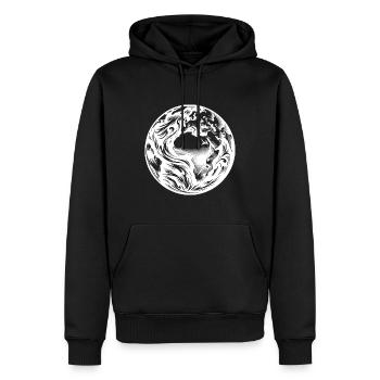 Vue de la Terre depuis l’espace Afrique Europe - Sweat à capuche Premium bio Homme - noir - Devant - Nico (187cm)