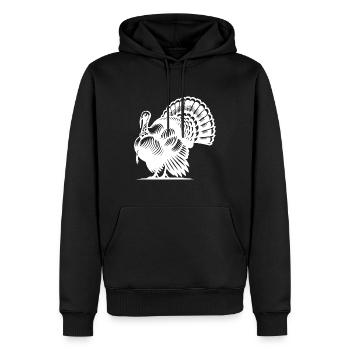 Großer Truthahn mit riesigem Gefieder - Männer Premium Bio Hoodie - Schwarz - Vorne - Nico (187cm)