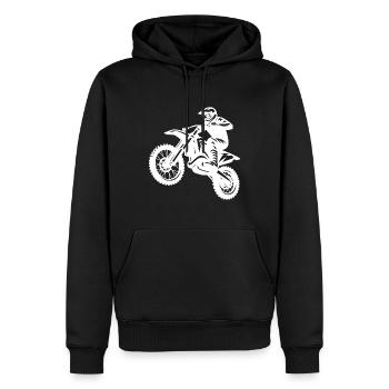 Enduro Hobby Motorsport Machine tout-terrain en saut - Sweat à capuche Premium bio Homme - noir - Devant - Nico (187cm)