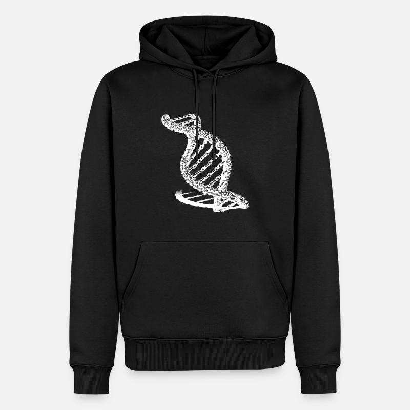 Insolite Colliers Collier ADN - Sweat à capuche Premium bio Homme - noir