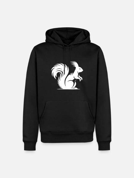 Cute squirrel with bushy tail - Men’s Premium Organic Hoodie - black