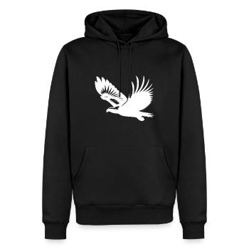 White-tailed eagle on broad wings on the rise - Men’s Premium Organic Hoodie - black - Front - Nico (187cm)