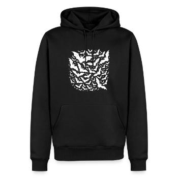 Wild flying bats as a night swarm - Men’s Premium Organic Hoodie - black - Front - Nico (187cm)