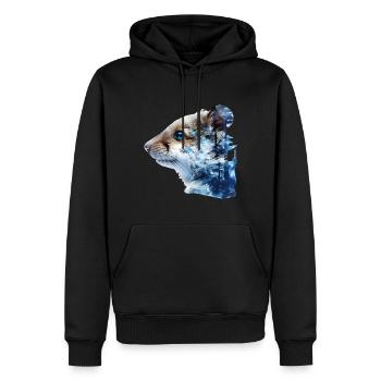 Hamster - Männer Premium Bio Hoodie - Schwarz - Vorne - Nico (187cm)