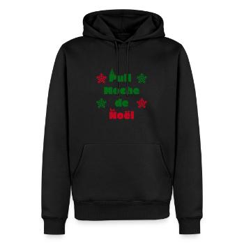 Pull Moche de Noël - Design - Sweat à capuche Premium bio Homme - noir - Devant - Nico (187cm)