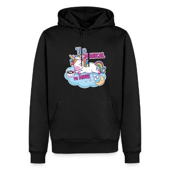 Sleeping unicorn with rainbow design - Men’s Premium Organic Hoodie - black - Front - Nico (187cm)
