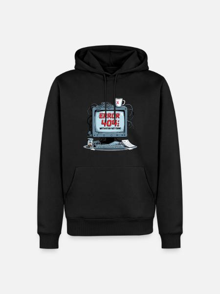 Error 404: Motivation nicht gefunden - Männer Premium Bio Hoodie - Schwarz
