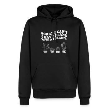Je ne peux pas J’ai des projets avec mes plantes Cactus Plant - Sweat à capuche Premium bio Homme - noir - Devant - Nico (187cm)