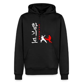 Cadeau d’arts martiaux Hapkido - Sweat à capuche Premium bio Homme - noir - Devant - Nico (187cm)