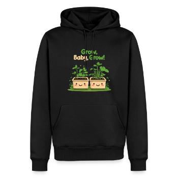 Grow Baby Grow - Cute Garden Design - Men’s Premium Organic Hoodie - black - Front - Nico (187cm)