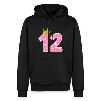 12 Krone 12. Geburtstag 12 Jahre - Männer Premium Bio Hoodie - Schwarz - Vorne - Nico (187cm)