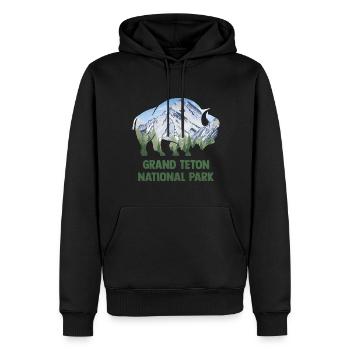 USA Amerika Nationalpark - Männer Premium Bio Hoodie - Schwarz - Vorne - Nico (187cm)