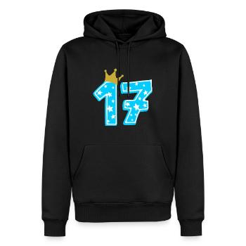 17 Krone 17. Geburtstag 17 Jahre - Männer Premium Bio Hoodie - Schwarz - Vorne - Nico (187cm)