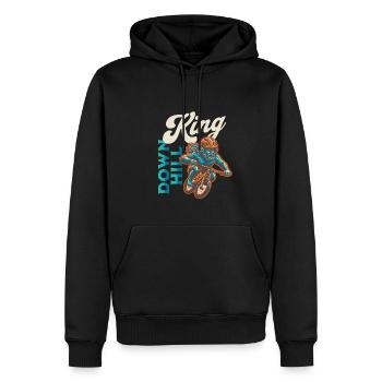 Downhill King - Männer Premium Bio Hoodie - Schwarz - Vorne - Nico (187cm)