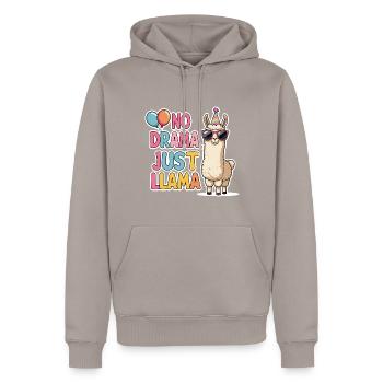 Lama décontracté avec chapeau de fête - Sweat à capuche Premium bio Homme - taupe - Devant - Nico (187cm)