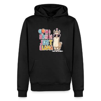 Lässiges Lama mit Partyhut - Männer Premium Bio Hoodie - Schwarz - Vorne - Nico (187cm)