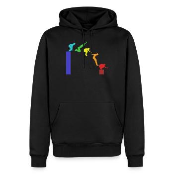 Parkour - Männer Premium Bio Hoodie - Schwarz - Vorne - Nico (187cm)