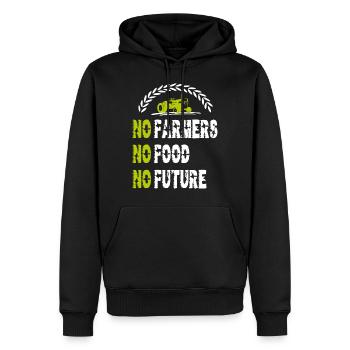 Pas d'agriculteurs, pas de nourriture, pas d'avenir - Sweat à capuche Premium bio Homme - noir - Devant - Nico (187cm)