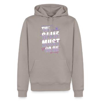 The Game Must Go On - Gamer Video Game Gaming - Men’s Premium Organic Hoodie - taupe - Front - Nico (187cm)
