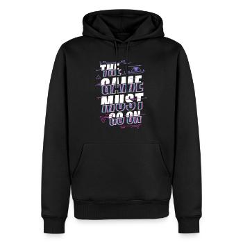 The Game Must Go On - Gamer Videospiel Gaming - Männer Premium Bio Hoodie - Schwarz - Vorne - Nico (187cm)