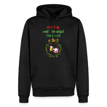 Christmas Beer - Men’s Premium Organic Hoodie - black - Front - Nico (187cm)