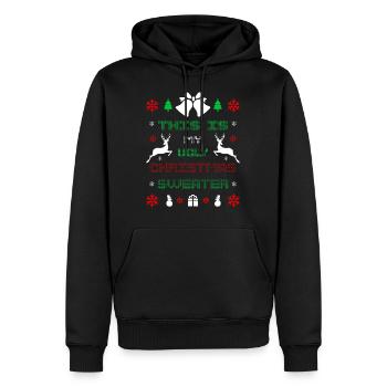 Noël moche - Sweat à capuche Premium bio Homme - noir - Devant - Nico (187cm)