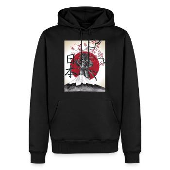 Japanische Kunst Japan Streetwear Samurai - Männer Premium Bio Hoodie - Schwarz - Vorne - Nico (187cm)