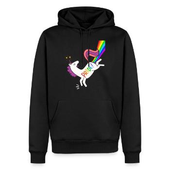 Pride unicorn - Men’s Premium Organic Hoodie - black - Front - Nico (187cm)