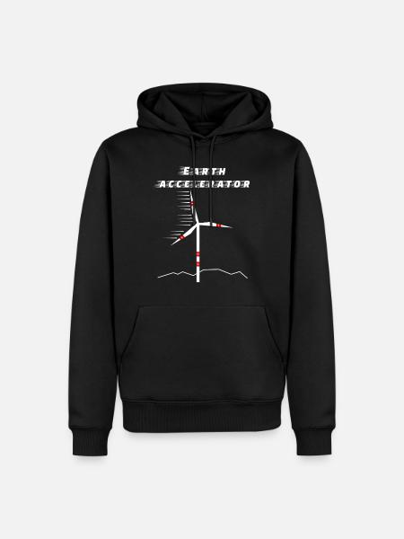Wind turbine earth accelerator Environment Future Solar - Men’s Premium Organic Hoodie - black